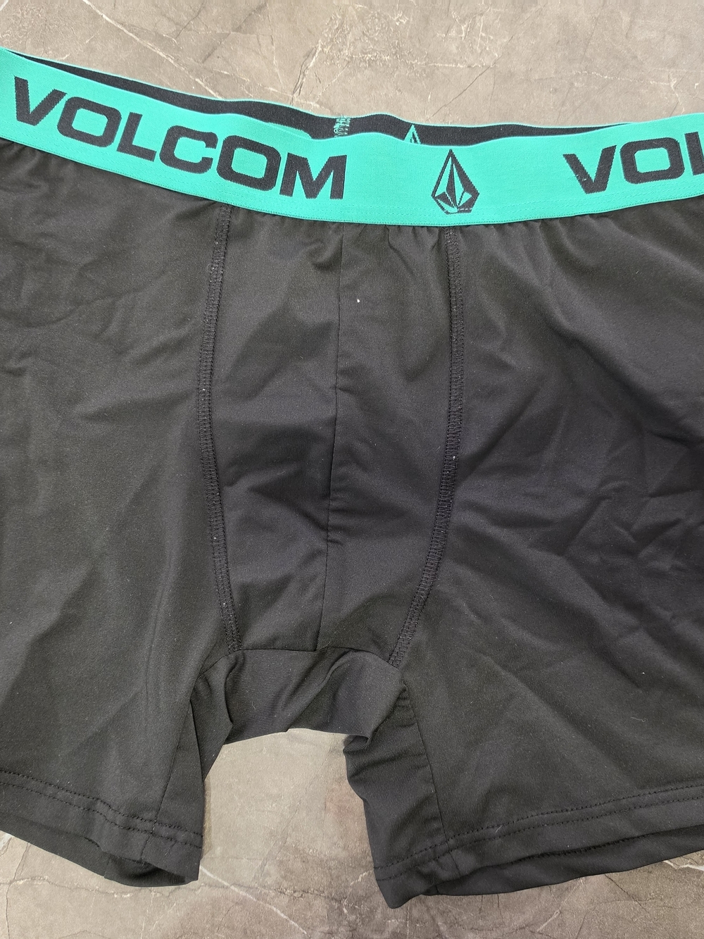 Volcom Black Boxer Briefs with Teal Waistband